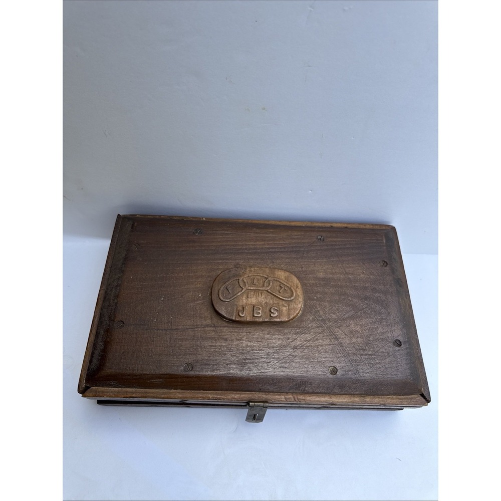 Handmade Wood Folding Sewing Box‎ (Friendship, Love, Truth) Carving Brass